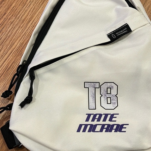 Exclusive Tate McRae “Diamond Fan” White Sling Bag and Stainless Water Bottle - Picture 6 of 13